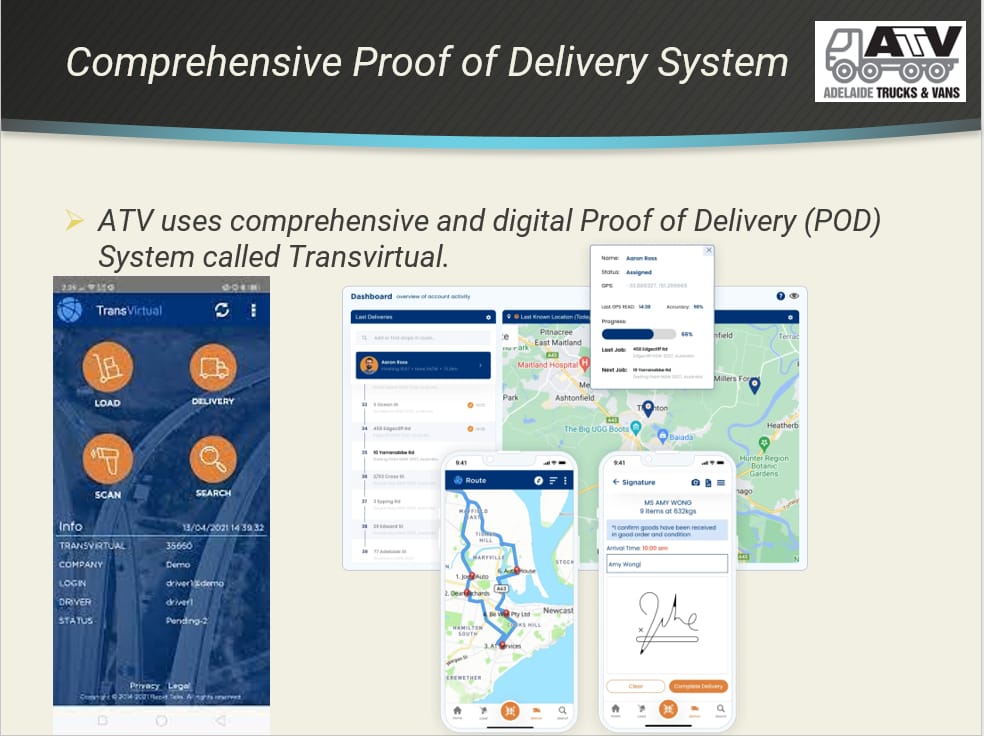 Proof of Delivery security system - Adelaide Trucks and Vans